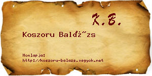 Koszoru Balázs névjegykártya