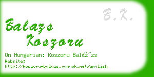 balazs koszoru business card